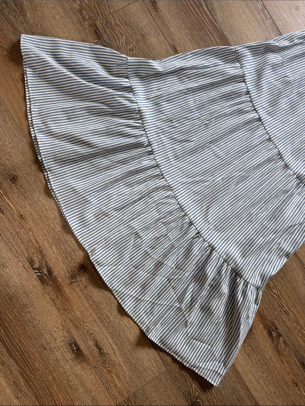 London Times White & Blue Striped Ruffle Tiered Maxi Dress Size: 12 - Picture 6 of 10